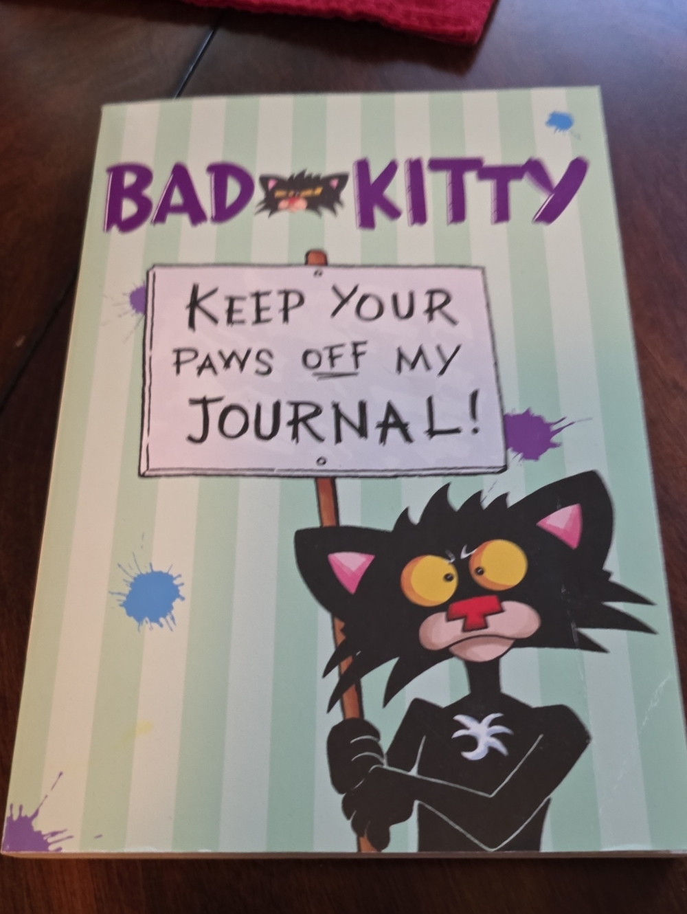 Keep Your Paws Off My Journal – Green Stripe Cat Notebook